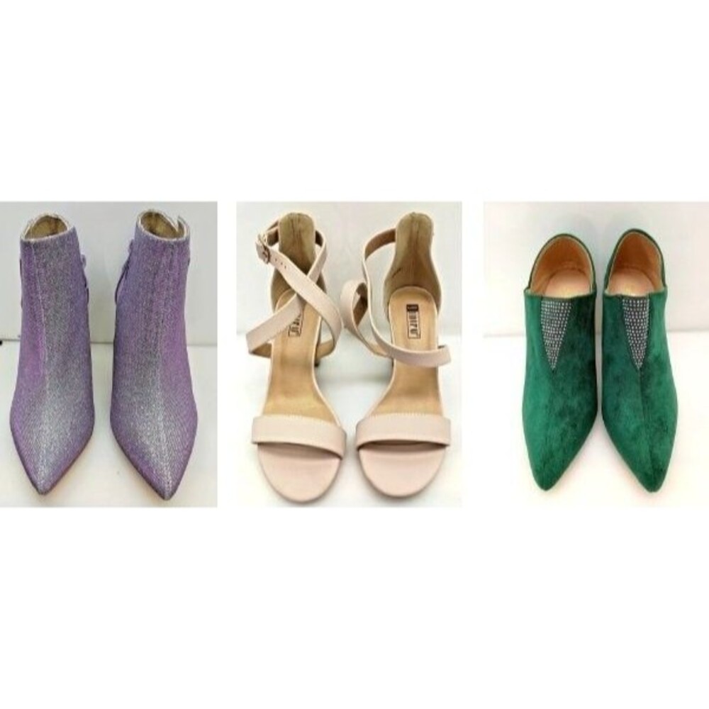 Lot Of 3 Womens Allegra K Booties 6.5 (Purple & Green) + IDIFU Pink Sandals S